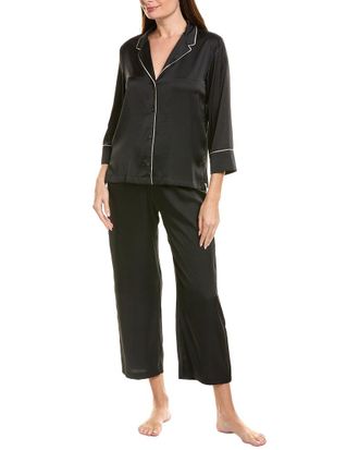 Natori 2Pc Satin Essentials Notch Pajama Set