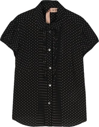 N&deg;21 polka-dot print shirt - women - Viscose - 42 - Black