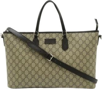 Gucci Pre-owned Tote Bags, female, Beige, Size: ONE SIZE Pre-owned Vintage GG Supreme Tote Bag