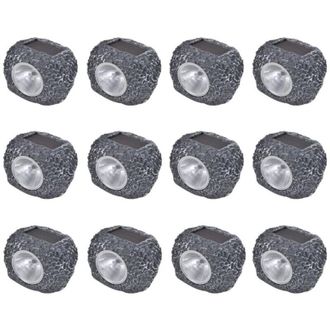 vidaXL Foco Led Solar De Exterior Con Forma De Piedra 12 Uds Vidaxl