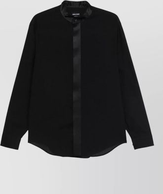 Giorgio Armani shirt mandarin collar long sleeves satin trim