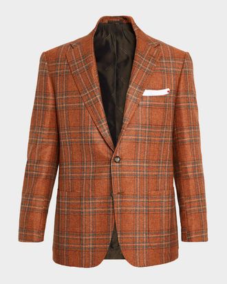 Kiton Men & apos;s Cashmere Glen Plaid Sport Coat