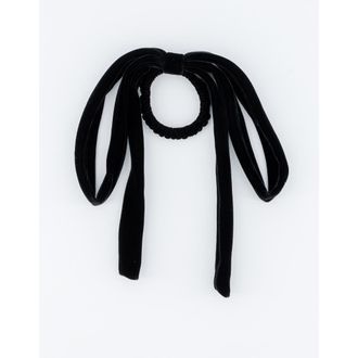 Alexandre de Paris Isild Velvet Ribbon Hair Tie in Black at Nordstrom