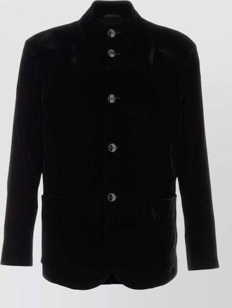 Giorgio Armani velvet single breasted coat