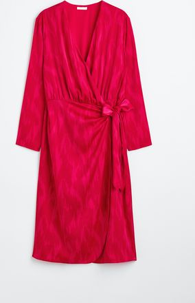 H&M H & M+ Satinkleid im Wickelschnitt - Red