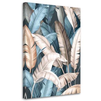 Feeby Cuadro Sobre Lienzo Hojas Tropicales De Platanero Naturaleza Plantas 70x100