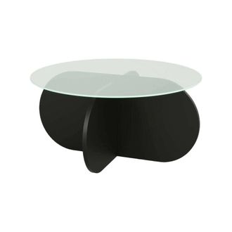 Dmora Mesa de centro de madera melaminada negra 75x75x35h cm