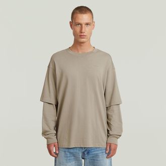 G-Star Double Sleeve Loose T-Shirt - Beige - Heren