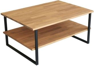 Dmora Mesa De Caf&eacute; Dlionett, Mesa De Centro Baja, Revistero Para Sof&aacute;, Estante De La Sala De Estar, 85x60h40 Cm, Roble - Dmora