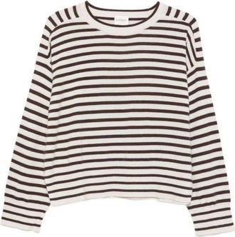 Closed Gestreepte Kasjmier Trui - Dames - Cashmere truien - Bruin - M - Kasjmier - Truien & Vesten