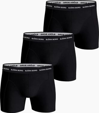 Bj&ouml;rn Borg Mens 3-Pack Classic Logo Boxer Briefs, Black - Black/Black/Black - Size: 33/32/32