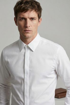 Calvin Klein Businesshemd CALVIN KLEIN XSLIM OCCASION STR SLD, Herren, Gr. 37, N-Gr, wei&szlig;, Web, Obermaterial: 97% Baumwolle, 3% Elasthan, unifarben, slim fit norma