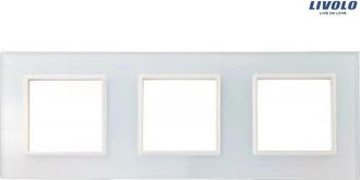 OEM Panel De Vidrio Blanco Livolo, Enchufe De Triple Marco Gpf-3-61
