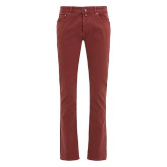 Moorer Heren, Jeans, Rood, Maat: W33 Katoen