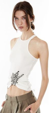 Mother of All Ribbed Sunrose Tank Top in White at Nordstrom, Size X-Small