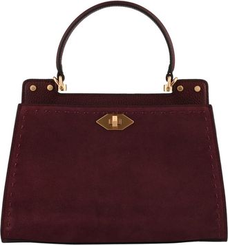 Pourchet Trianon Daim - Dames - Handtassen - Rood - ONE Size - Leer - Tassen