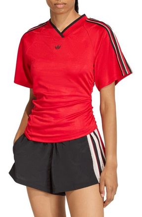 adidas Originals Side Ruched Jersey in Better Scarlet at Nordstrom, Size X-Small