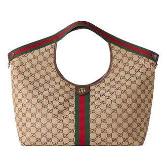 Gucci (WMNS) Gucci Giglio Large Tote Bag Beige Dark Brown 853971-FAFFP-2547