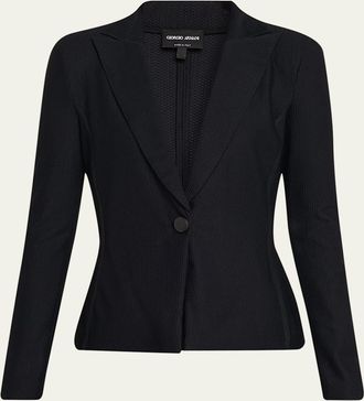 Giorgio Armani Rice Stitch Jersey Single-Breasted Jacket