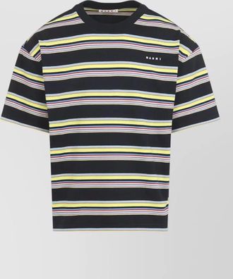 Marni striped cotton crew neck short sleeve t-shirt