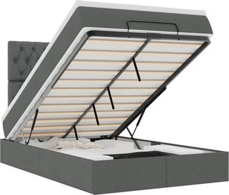 vidaXL Vidaxl - Estructura Cama Otomana Colch&oacute;n Tela Gris Oscuro 120x200cm