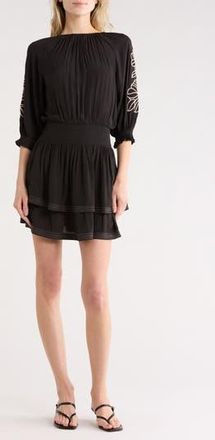 Ramy Brook Tayla Floral Embroidered Minidress in Black at Nordstrom Rack, Size X-Large