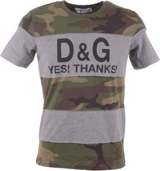 Dolce & Gabbana Short Sleeve T-Shirt - Heren - T-shirts - Grijs - L - Tops