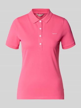 GANT Slim Fit Poloshirt mit Label-Stitching in Pink, Gr&ouml;&szlig;e XXL