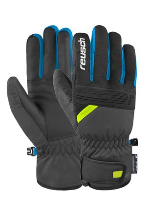 Reusch Mens Baldo R-tex Xt Windproof, Waterproof, Breathable and Warm Unisex Winter, Finger, Snow, ski Gloves Women, 6682 Dark Granite/Safety YEL, 7 (EU)