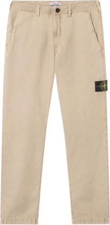 Stone Island Broek - Heren - Straight fit broeken - Beige - W31 - Broeken