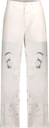 Marine Serre patch-pocket trousers - White