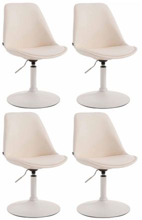 Clp Clp - Set De 4 Sillas Lounge Maverick En Polipiel Crema Blanco