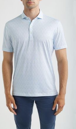 Johnnie-O Pip Floral Performance Jersey Polo in Maliblu at Nordstrom, Size Xx-Large