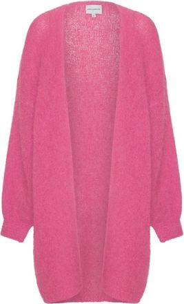 Americandreams Lee Midi Cardigan - Dames - Vesten - Roze - L/Xl - Wol - Truien & Vesten
