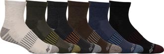 Columbia Mens Pique Footbed Quarter Crew Socks 6 Pair, Beige/Stone/Charcoal/Brown/Blue/Black, One Size, Beige/Stone/Charcoal/Brown/Blue/Black, 4.5-12.5 UK