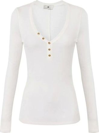 Elisabetta Franchi Dames, Tops, Wit, Maat: XS Jersey