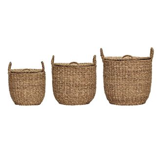 Meraki Round Aufbewahrungskorb, Seegras natur (3er-Set)