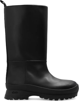 Stella McCartney Trace Tubo Boots - Dames - Hoge Laarzen - Zwart - 36 EU - Leer - Schoenen
