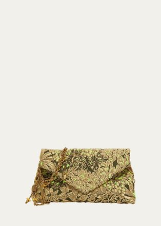 Dries Van Noten Floral Tapestry Envelope Crossbody Bag