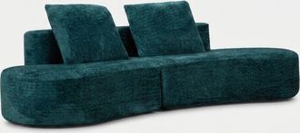 Les Tendances Sof&aacute; Boucl&eacute; De Dise&ntilde;o 3 Plazas 238 Cm Island - Verde Oscuro