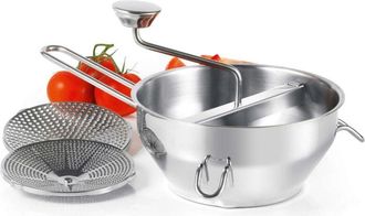 KitchenChef Molinillo De Verduras De Acero Inoxidable, 247 Mm De Di&aacute;metro, 3 Rejillas De 13,8 Cm - Kc.moul-21.3 - Kitchen Chef