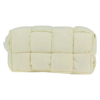 Bottega Veneta Pre-owned Nylon Schoudertas - Dames - Pre-owned - Wit - Maat: ONE Size Nylon