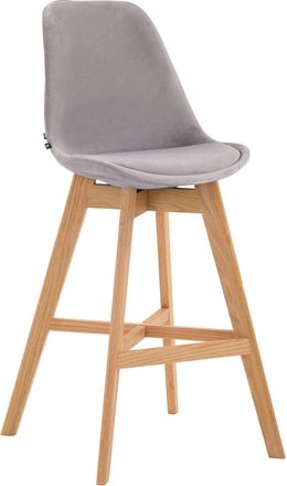 Clp Clp - Taburete Cannes En Terciopelo Gris Natural