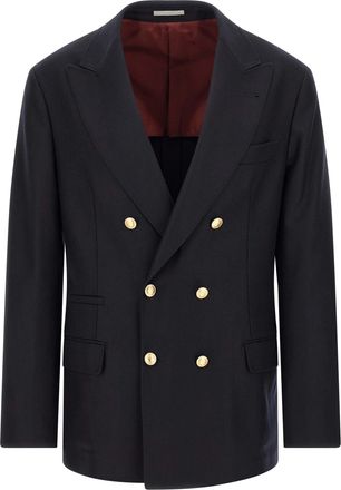 Brunello Cucinelli Blue Virgin Wool Mens Blazer