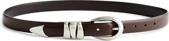 Madewell Triple Metal Keeper Belt Womens Belts Dark Carob : LG, Leather