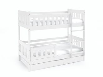AKL FURNITURE Cama infantil pino blanco 80x160