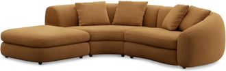 Castlery Fable Single Arm Sectional Sofa Left Facing Customized, Performance Fleece Caramel, Spill Resistant, Ultra Deep Seats for Sofas, Castlery