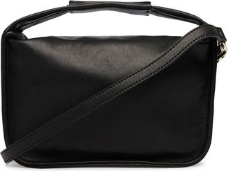 Patrizia Pepe Womens Handbag Soft Top-Handle Black Full-Grain Leather Handbags Hand Bags