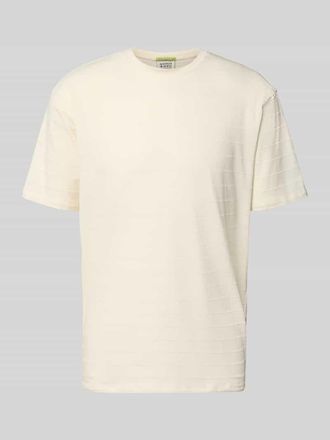 Scotch & Soda T-Shirt mit Strukturmuster und Rundhalsausschnitt in Offwhite, Gr&ouml;&szlig;e XXL