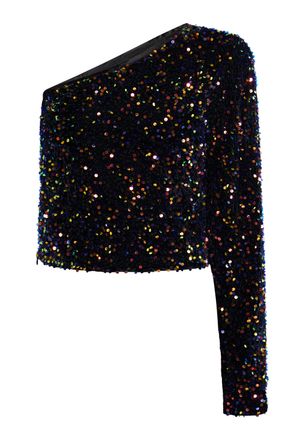 Faina Topje met &eacute;&eacute;n schouder Dames Blauw Veelkleurig